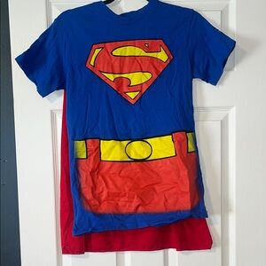 DC Comics Blue and Red Superman-with  Cape Tee